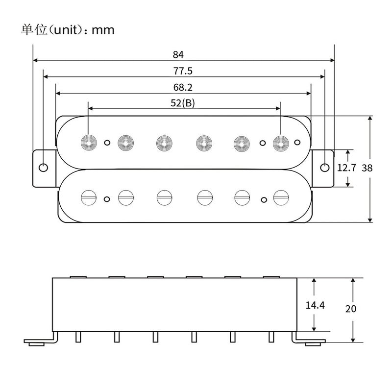 FLEOR فليور بيك أب كهربائي للجيتار همباكر بريدج ألينكو 5 بيك أب أسود - Image 4